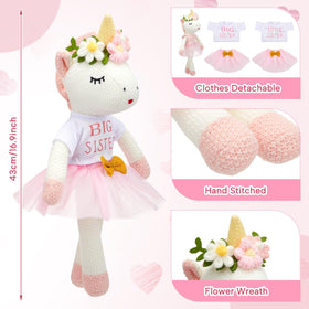 Blueweenly unicorn doll big sister setup showing coordinated clothes to spark creative fashion play.