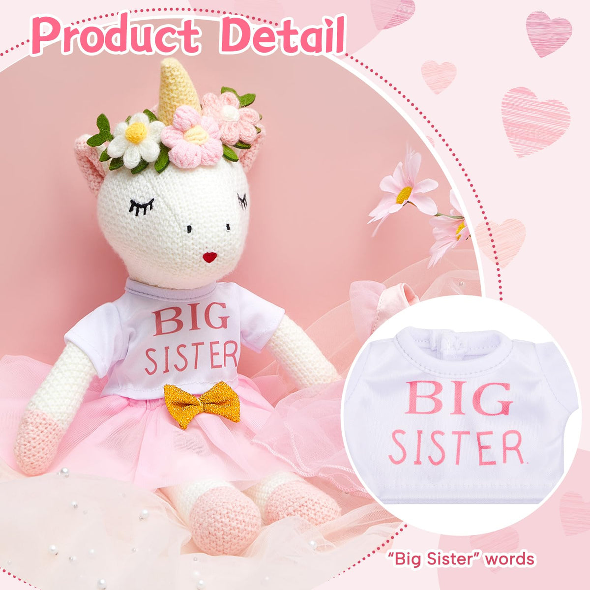 Blueweenly unicorn doll little sister setup with a complementary outfit for pretend fun.