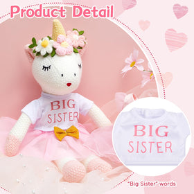Blueweenly unicorn doll little sister setup with a complementary outfit for pretend fun.