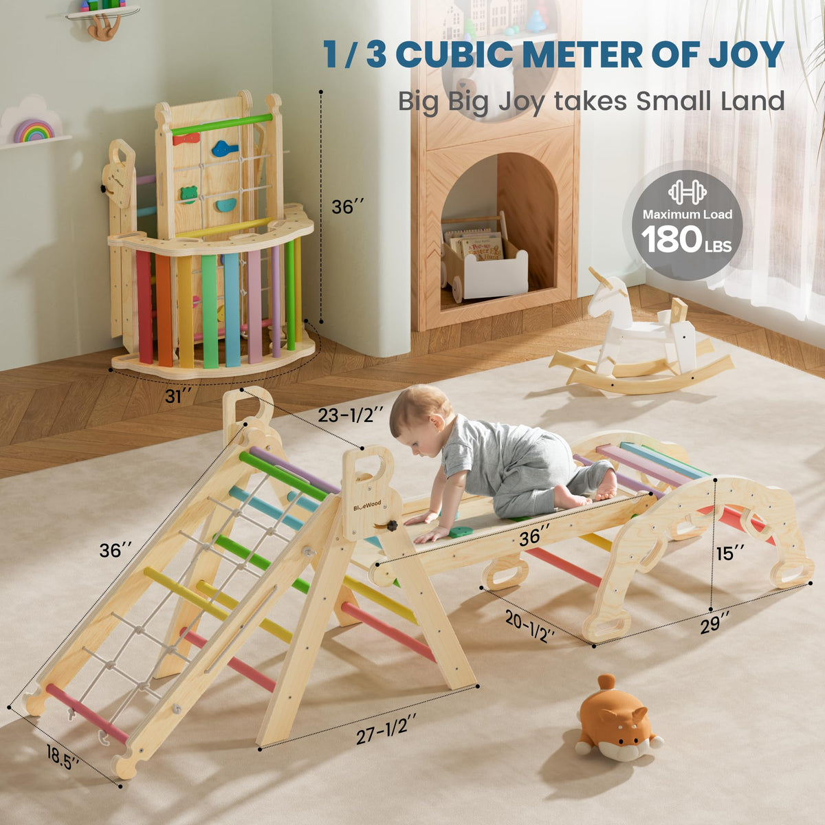 BlueWood beech wood construction supports kids safely during growing adventures.