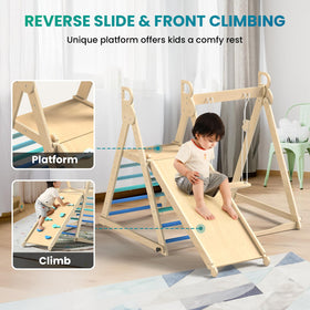 BlueWood climbing wall with soft edges highlighting safe play.