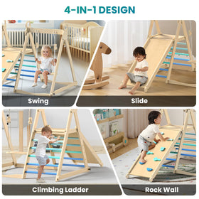 BlueWood foldable swing showing space-saving setup for easy storage.