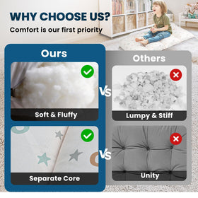 BlueWood Pikler cushion with PP cotton fill delivers plush everyday comfort.