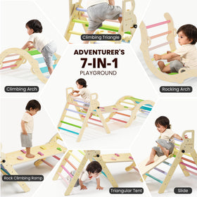 BlueWood Pikler Triangle Ladder supports confident climbing with stable, easy-to-grip steps.