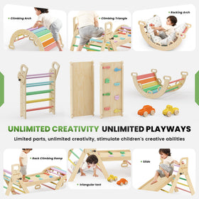 BlueWood Rainbow Jungle Gym supports creative exploration in multiple configurations.