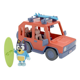 Bluey 4WD family vehicle with top open, fits four figures for playtime.