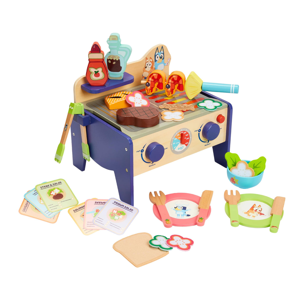 Bluey 8th Wonder wooden salad pieces for imaginative meals.