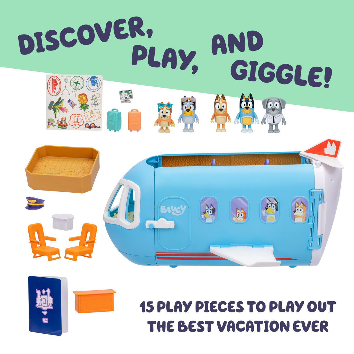 Bluey transforming toy in boat mode for seaside adventures.