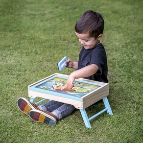 Bluey Art Creation Station on-the-go design supports portable magnetic art.