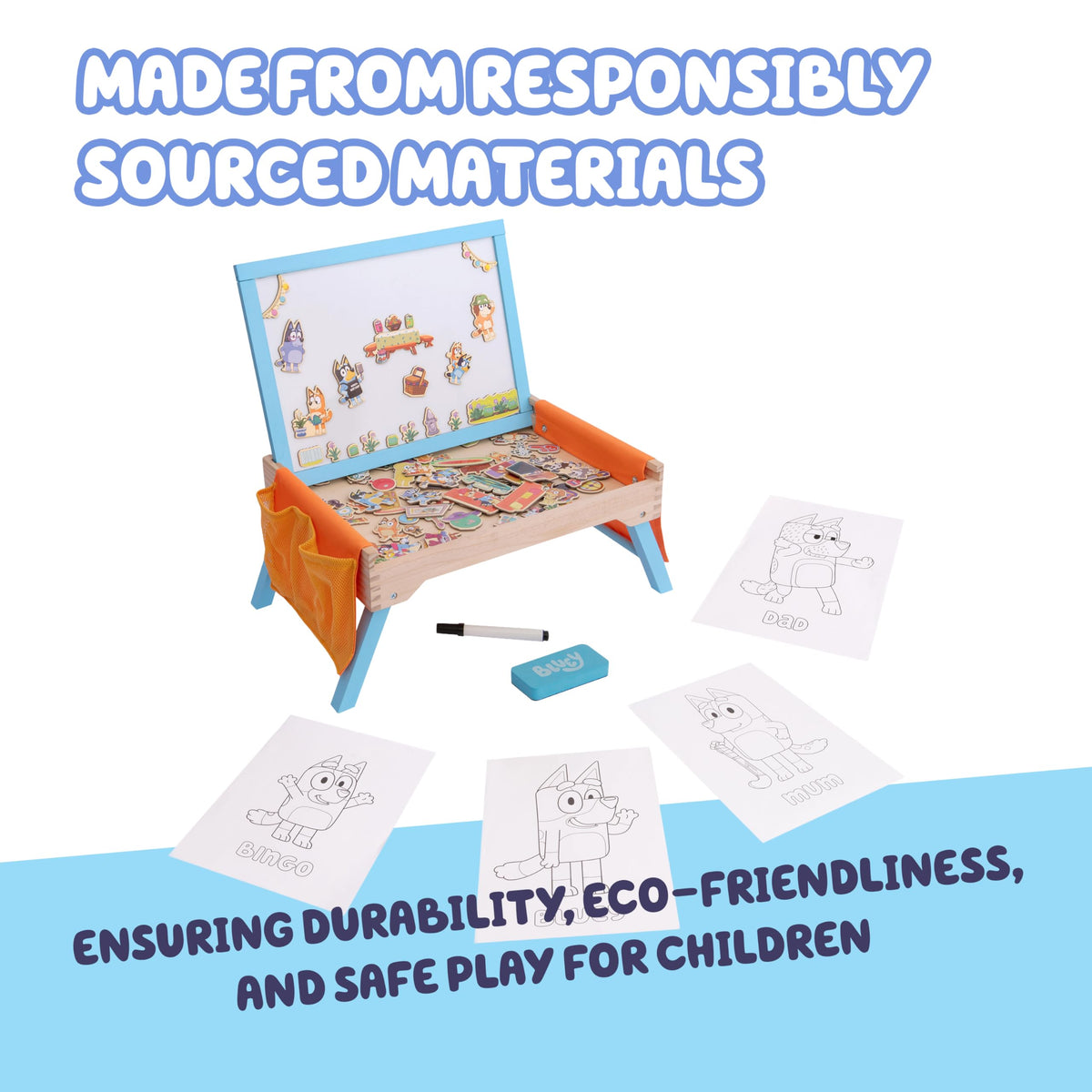 Bluey Art Creation Station durable, safe materials support kid-friendly, long-lasting fun.