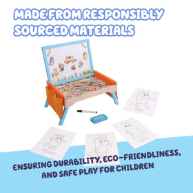 Bluey Art Creation Station durable, safe materials support kid-friendly, long-lasting fun.