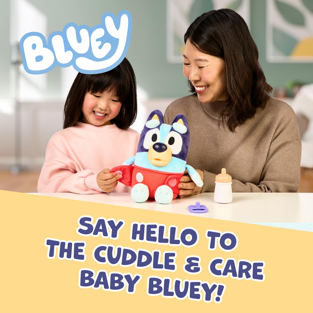 Bluey baby toy accessories with bottle and pacifier for realistic pretend feeding