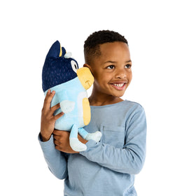 Bluey Bandit soft deluxe fabric detail enhances cuddly comfort during storytime.
