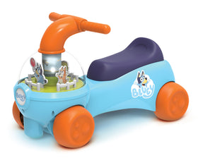 Bluey & Bingo Keepy Uppy Ride On front dome view for a front-row balloon chase experience.