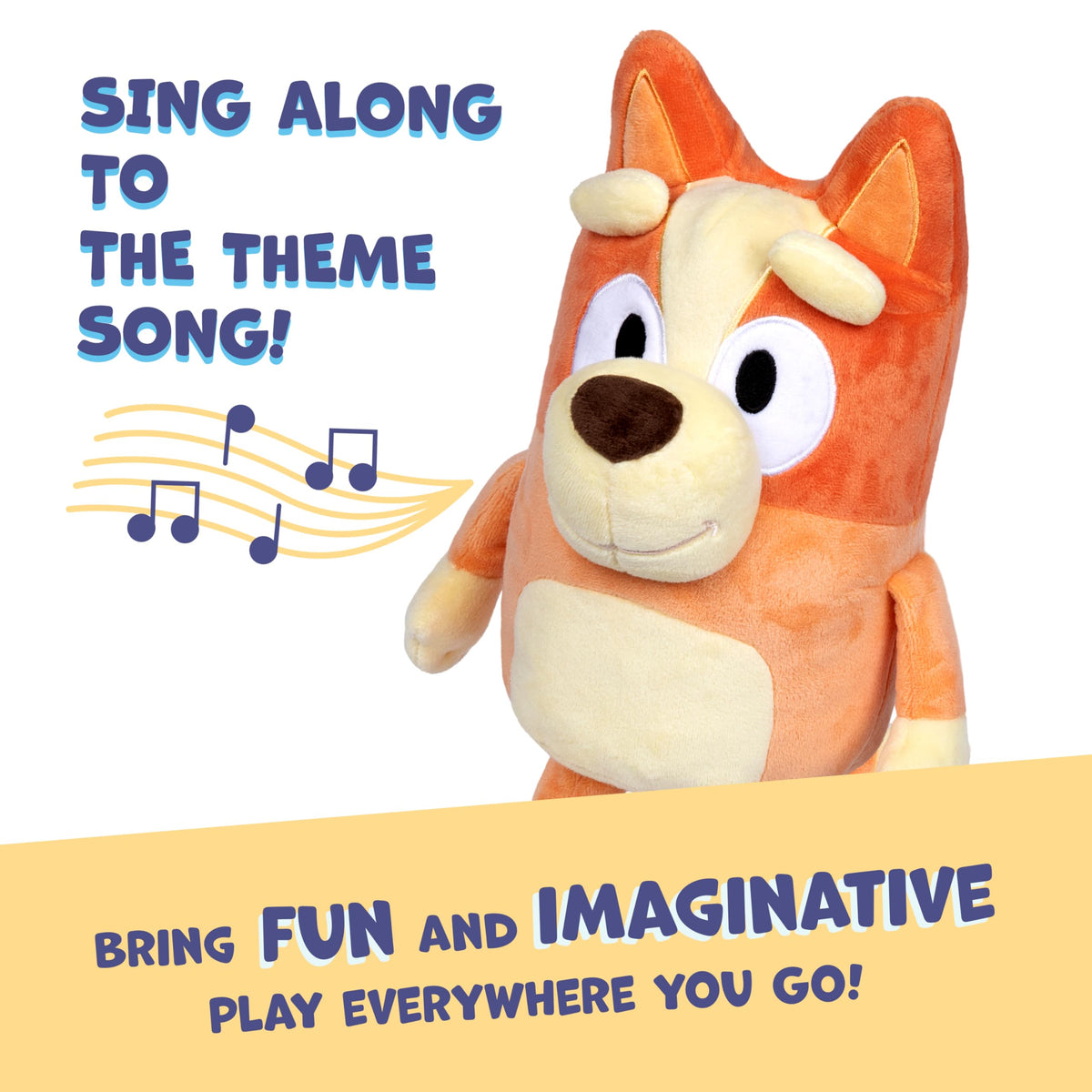 Bluey Bingo plush ready for showtime or storytime adventures.