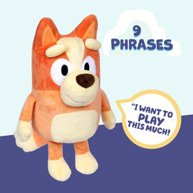 Bluey Bingo plush theme song invites kids to sing along.