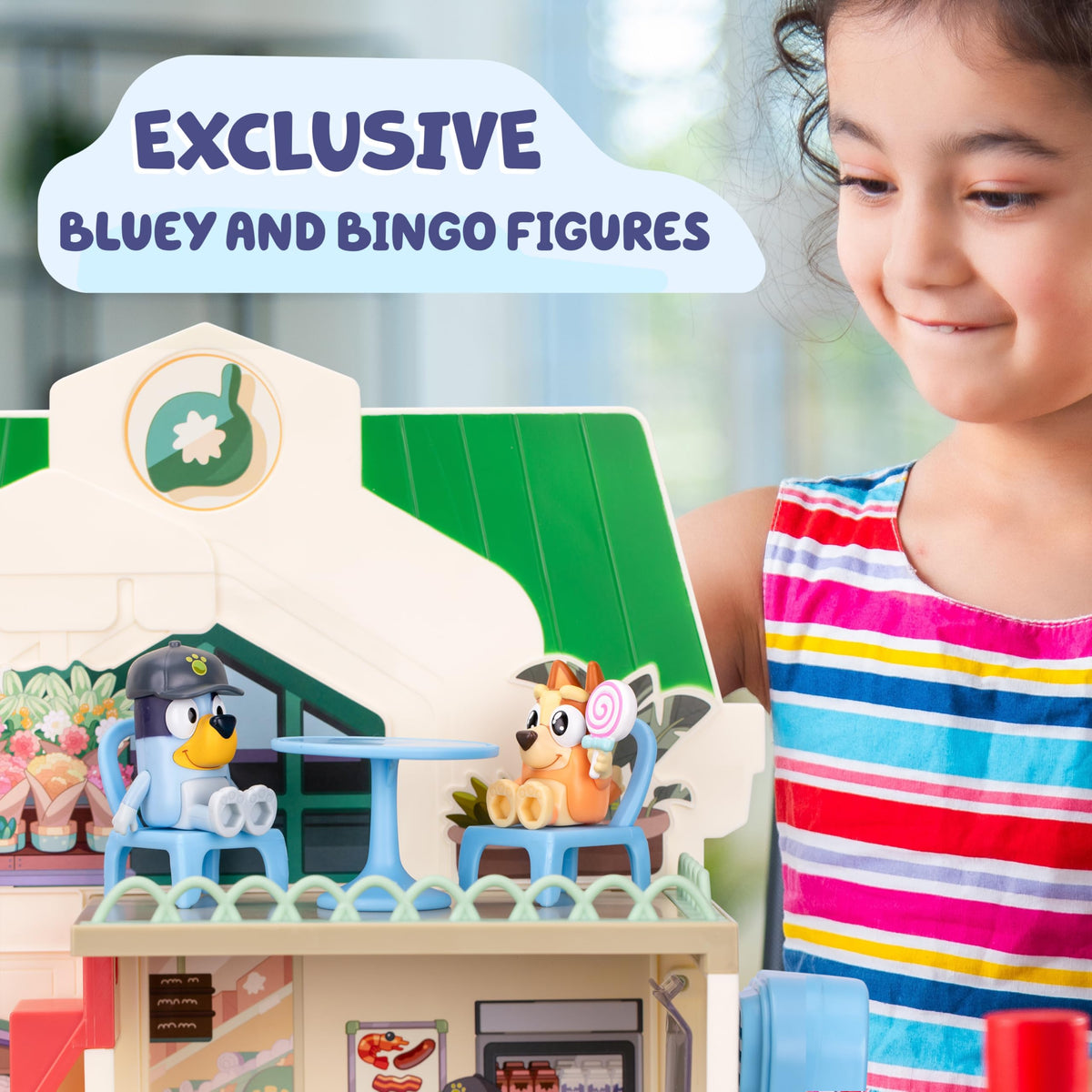 Bluey and Bingo three-level playset offering versatile layouts for endless scenarios.
