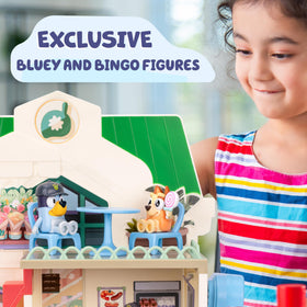 Bluey and Bingo three-level playset offering versatile layouts for endless scenarios.