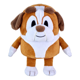 Bluey characters with safe embroidered details for gentle, kid-friendly toys