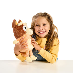 Bluey Chilli singing theme song image, enhances musical play and family fun.