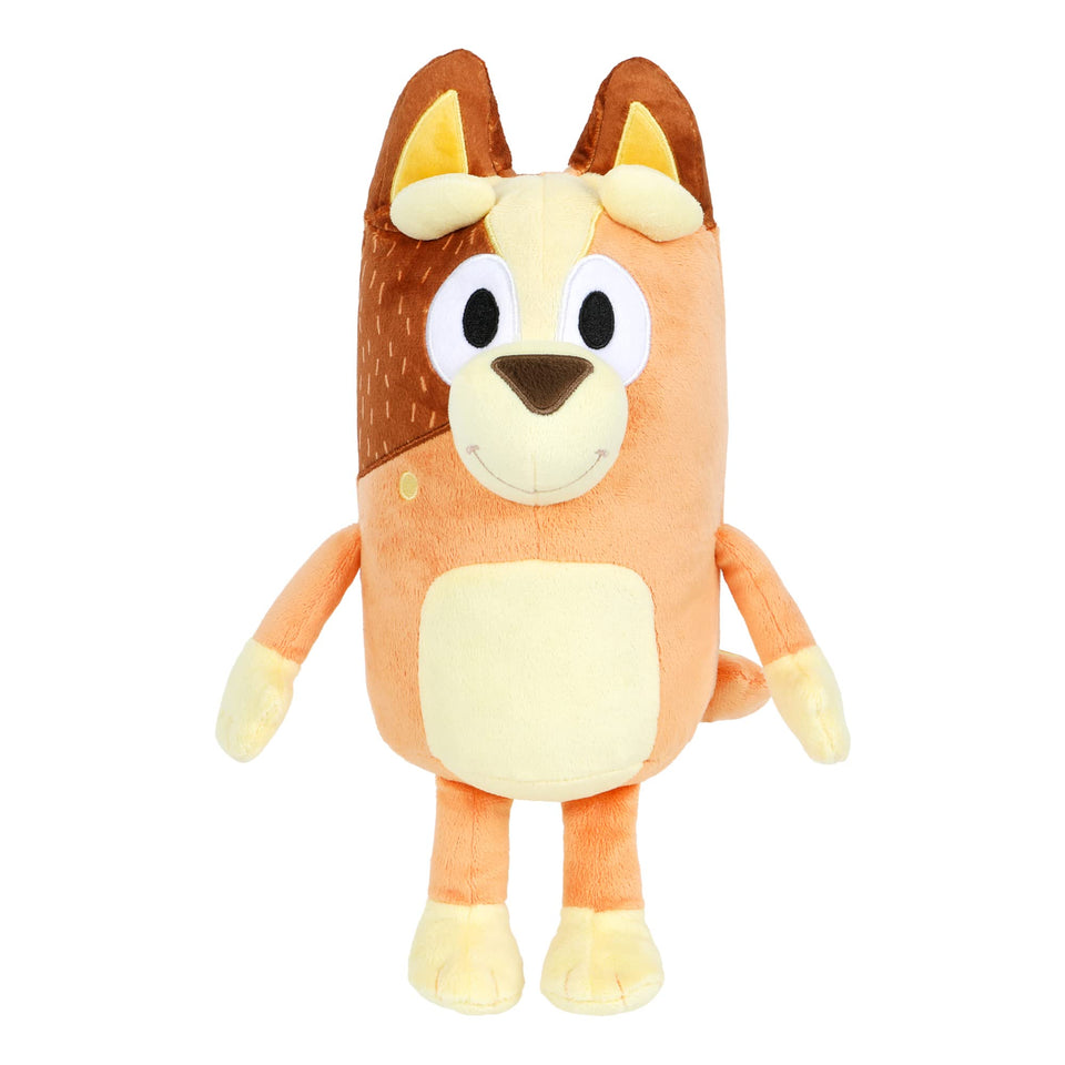 Bluey Chilli talking plush 14-inch with nine phrases, perfect for imaginative play.