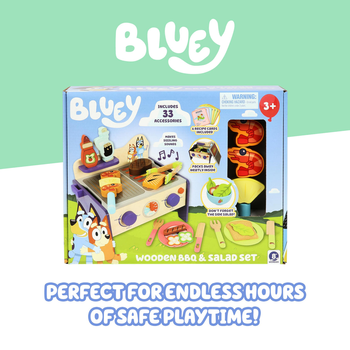 Bluey colorful dials add realism to kids' cooking play.