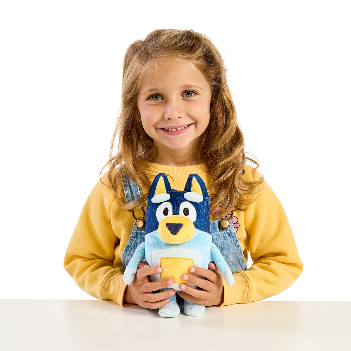 Bluey Bandit plush with embroidered details for durable features