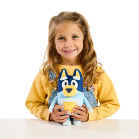 Bluey Bandit plush with embroidered details for durable features
