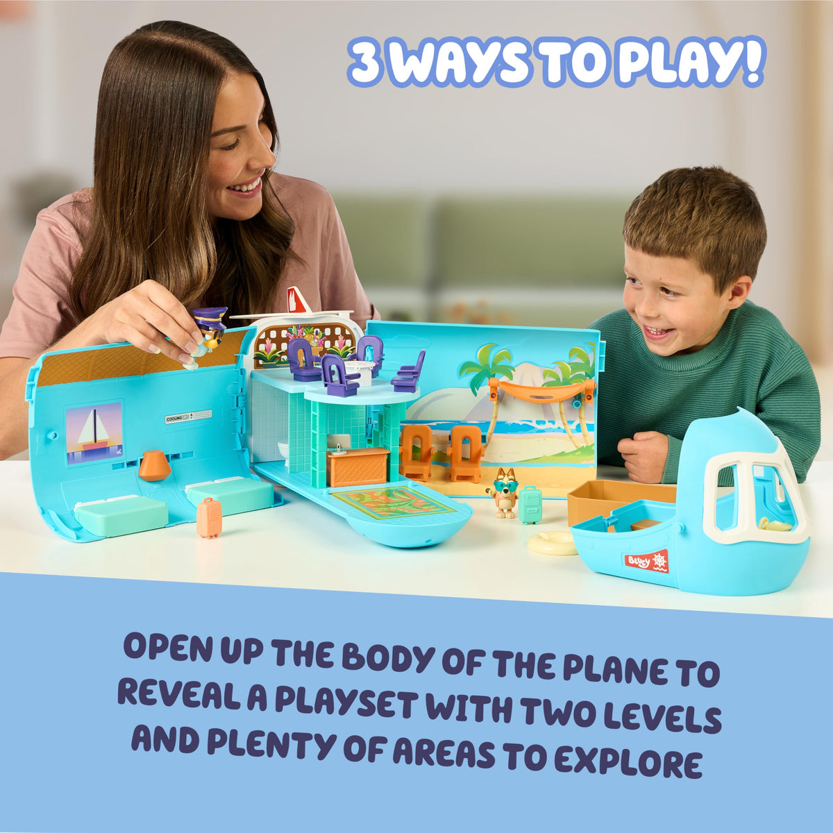 Bluey exclusive Captain figure included for family travel roleplay.