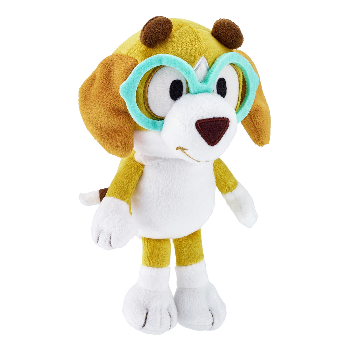 Bluey Friends 3 Pack Honey side view emphasizes detailed embroidery for playful storytelling.