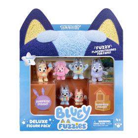 Bluey Fuzzies Deluxe Figure Pack front view for display and collection.