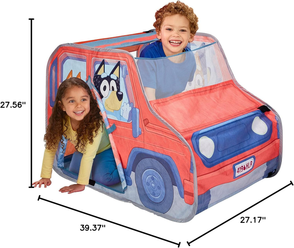 Bluey Heeler 4WD pop-up tent durable materials indicate sturdy construction