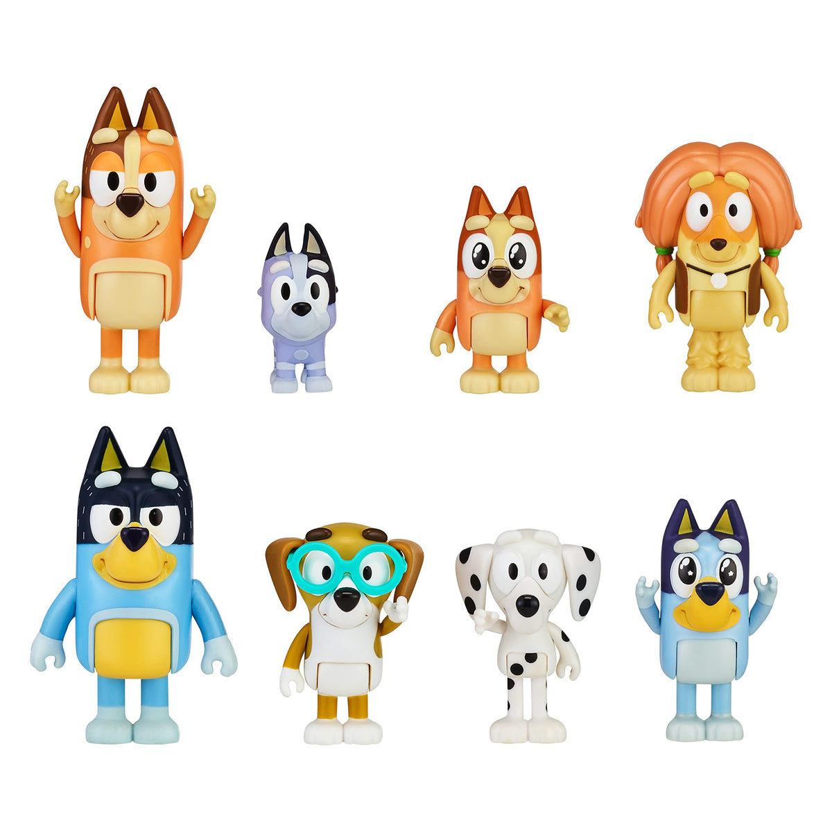 Bluey figure from the Heeler family pack posed for imaginative playtime.