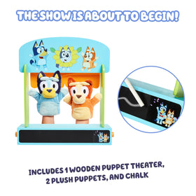 Bluey interchangeable fabric backdrops enable dynamic scenes.