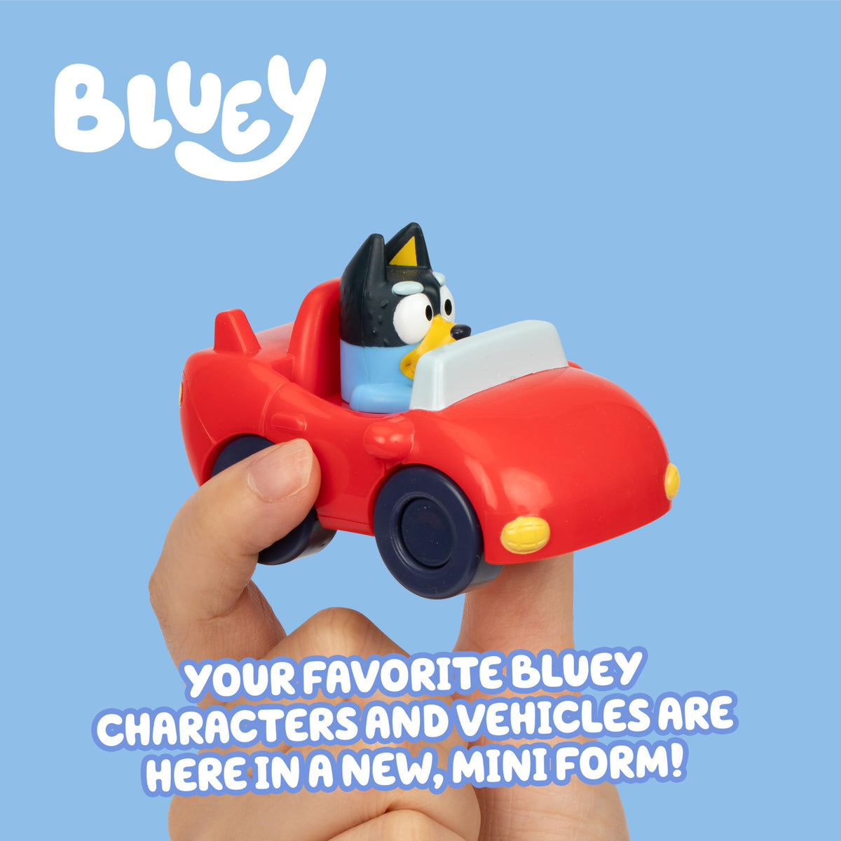 Bluey Mini Racers fire truck; immersive action toy for preschool pretend rescue scenarios.
