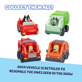Bluey Mini Racers wheels close-up; free-rolling wheels for smooth gliding during play.