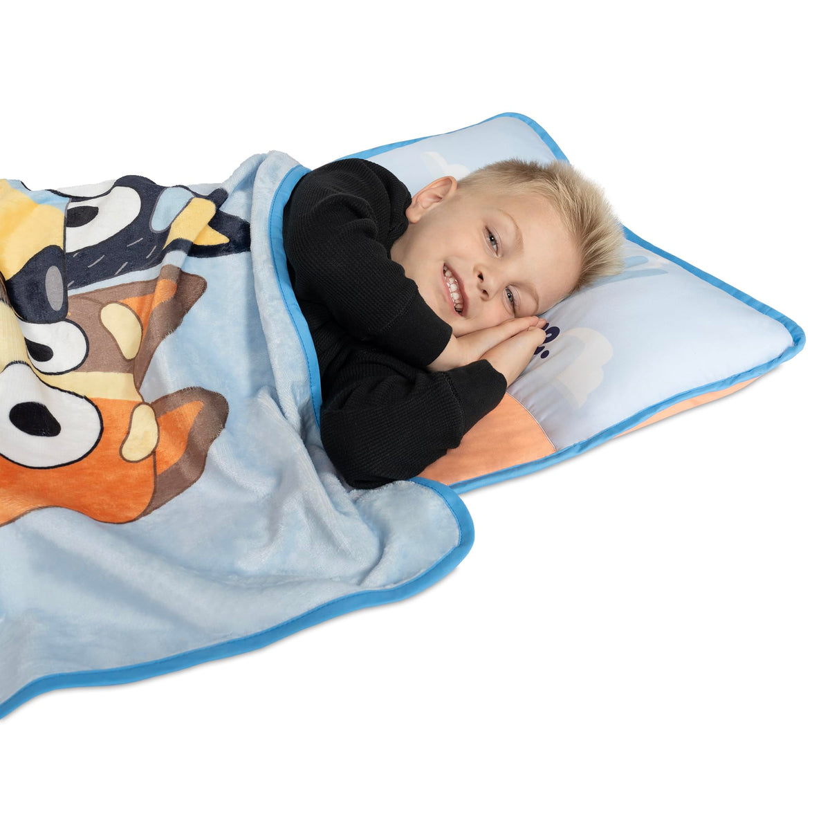 Bluey nap mat name tag helps personalized identification.