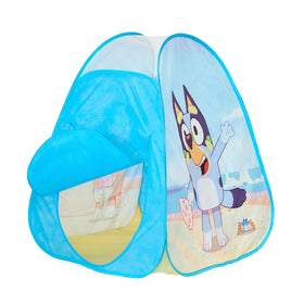 Bluey Pop N Fun Play Tent folded for easy storage.