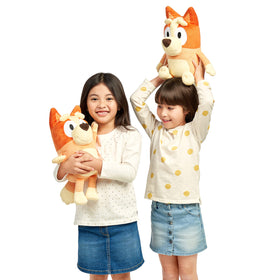 Bluey S2 Jumbo Bingo plush, colorful fabrics invite cuddles and imaginative Bluey adventures