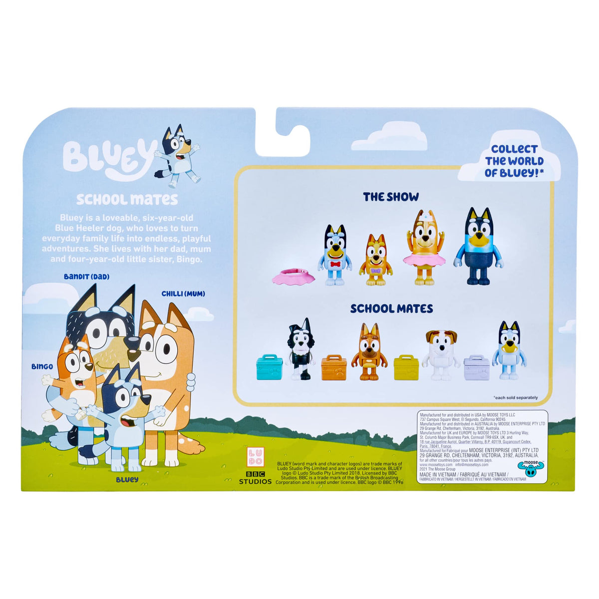 Bluey School Mates on-the-go play set is travel-friendly for kids