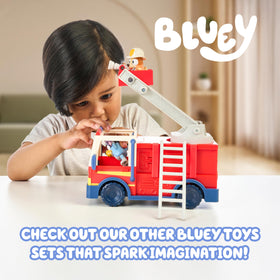Bluey truck cabin with two figures ready for shared road trips.