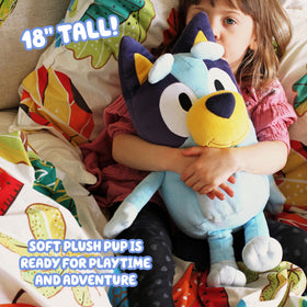 Bluey plush with durable stitching for long-lasting play and snuggles.