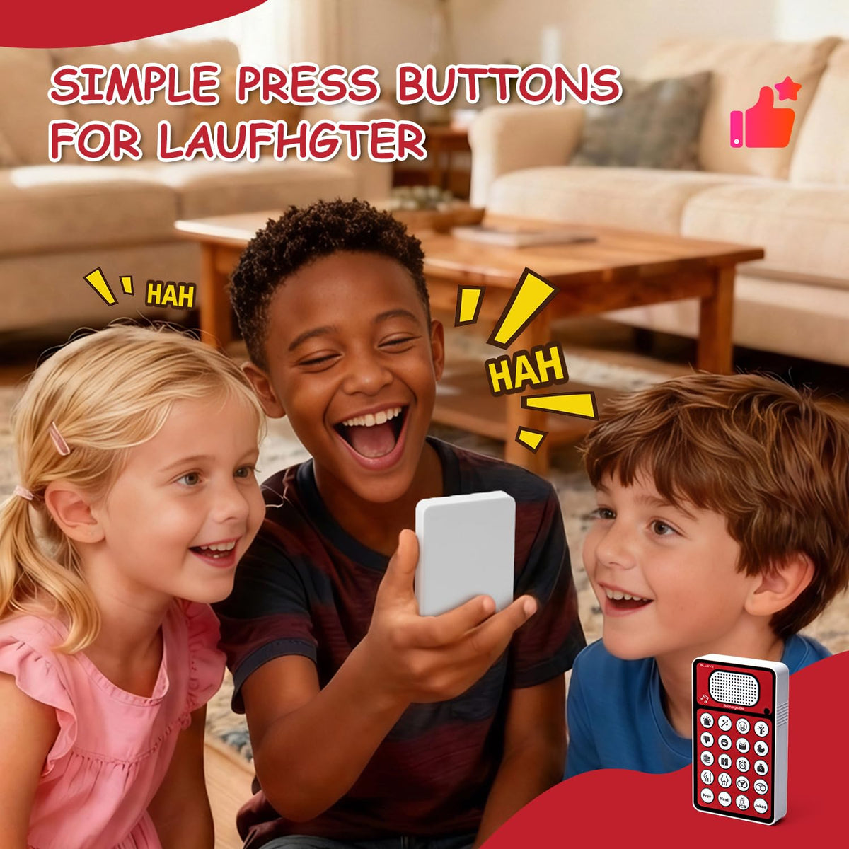 BLUEYE Pocket size gag device fits in hand for on the go laughs