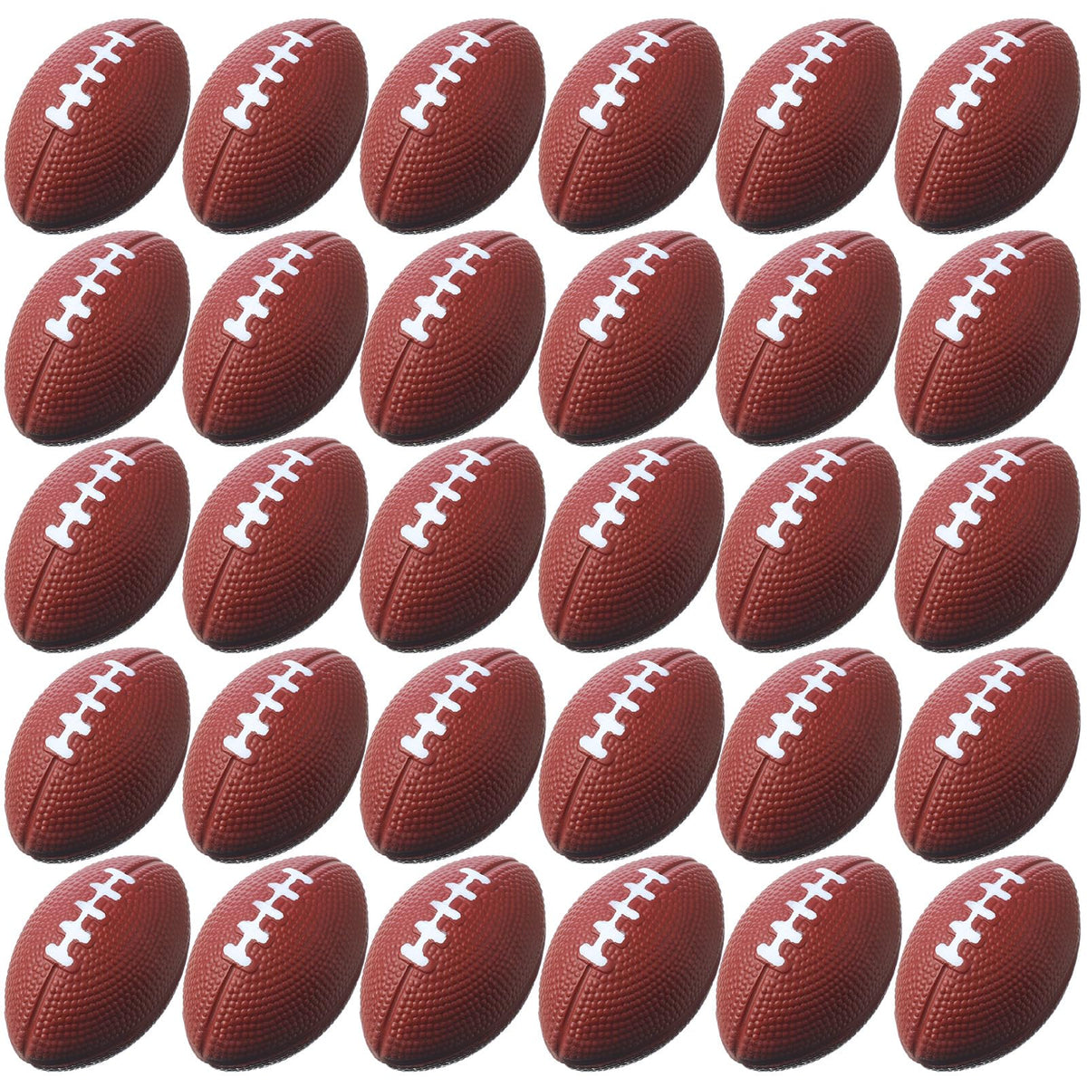 Blulu mini foam footballs in dark brown for party favors and play