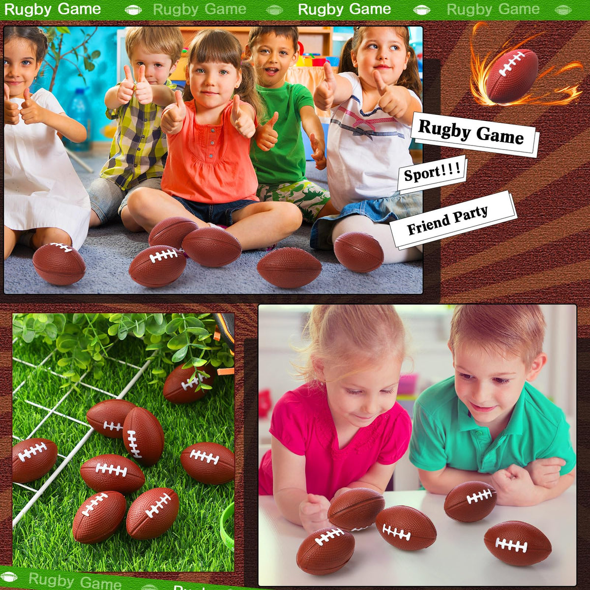 Blulu party bag filler foam footballs fit birthdays and celebrations