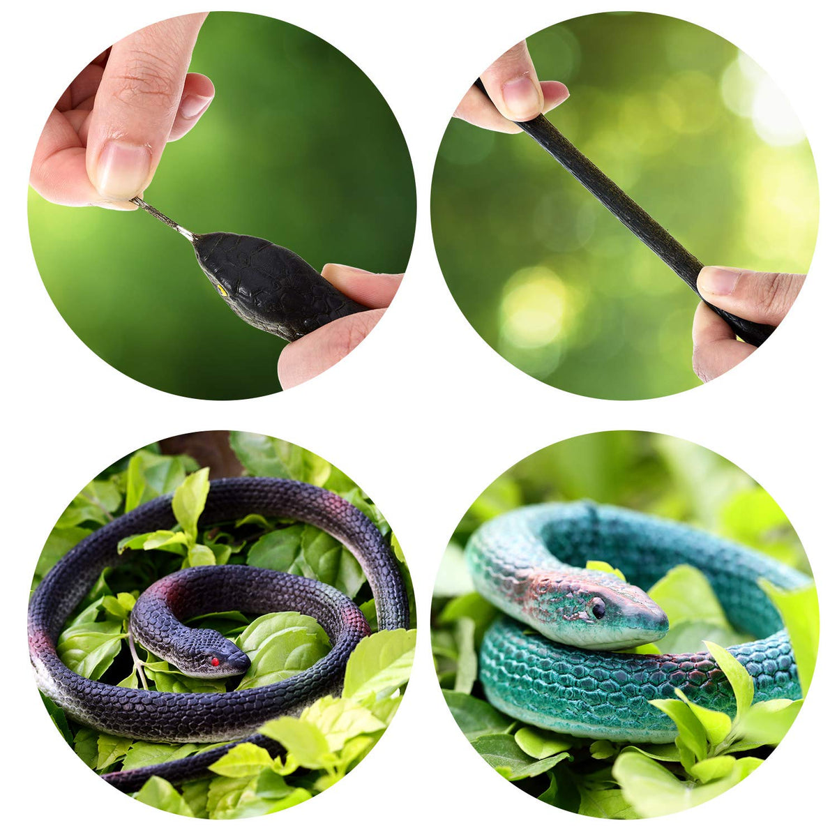 Blulu head detail shows lifelike snake features.