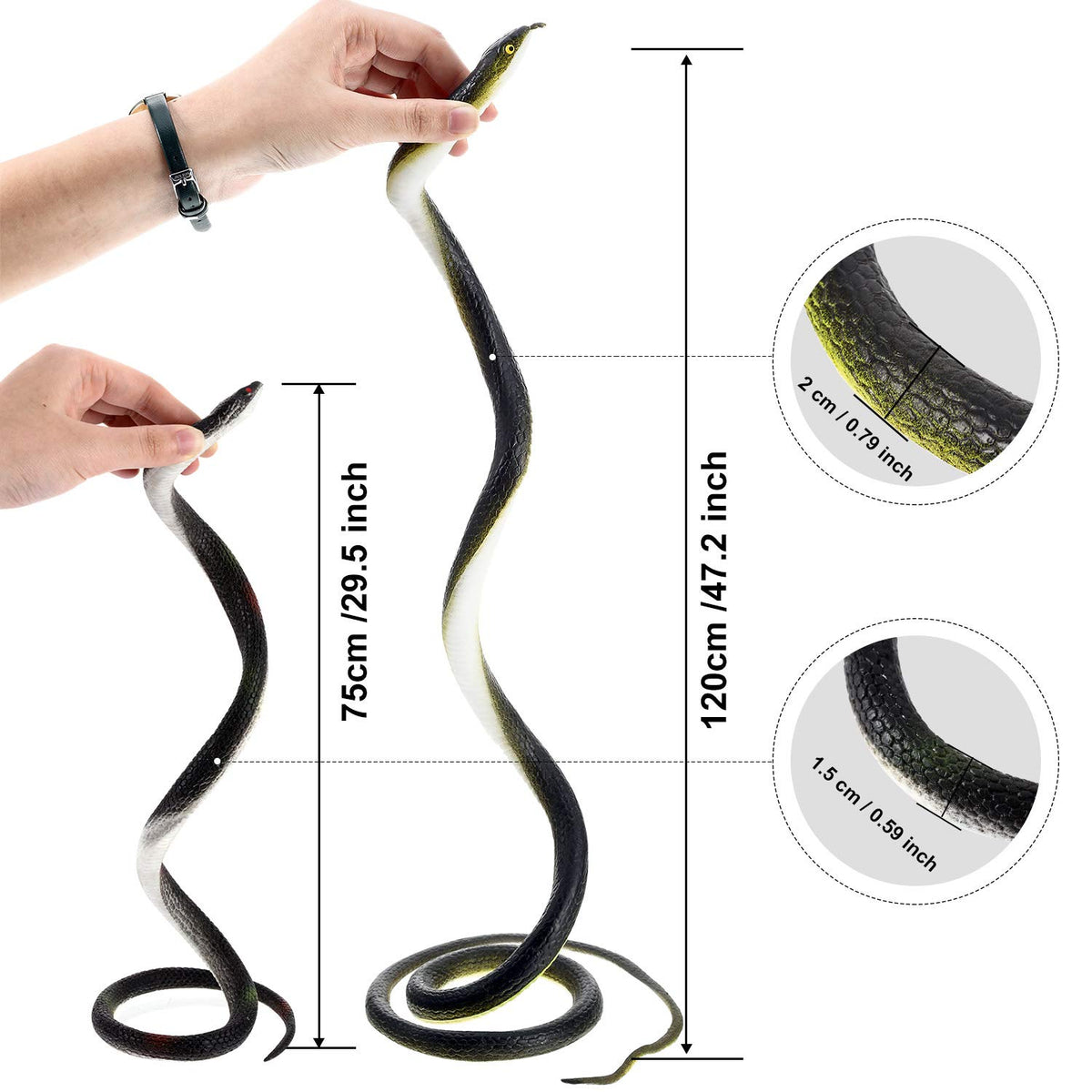 Blulu medium 29-inch snake ideal for deterring birds.