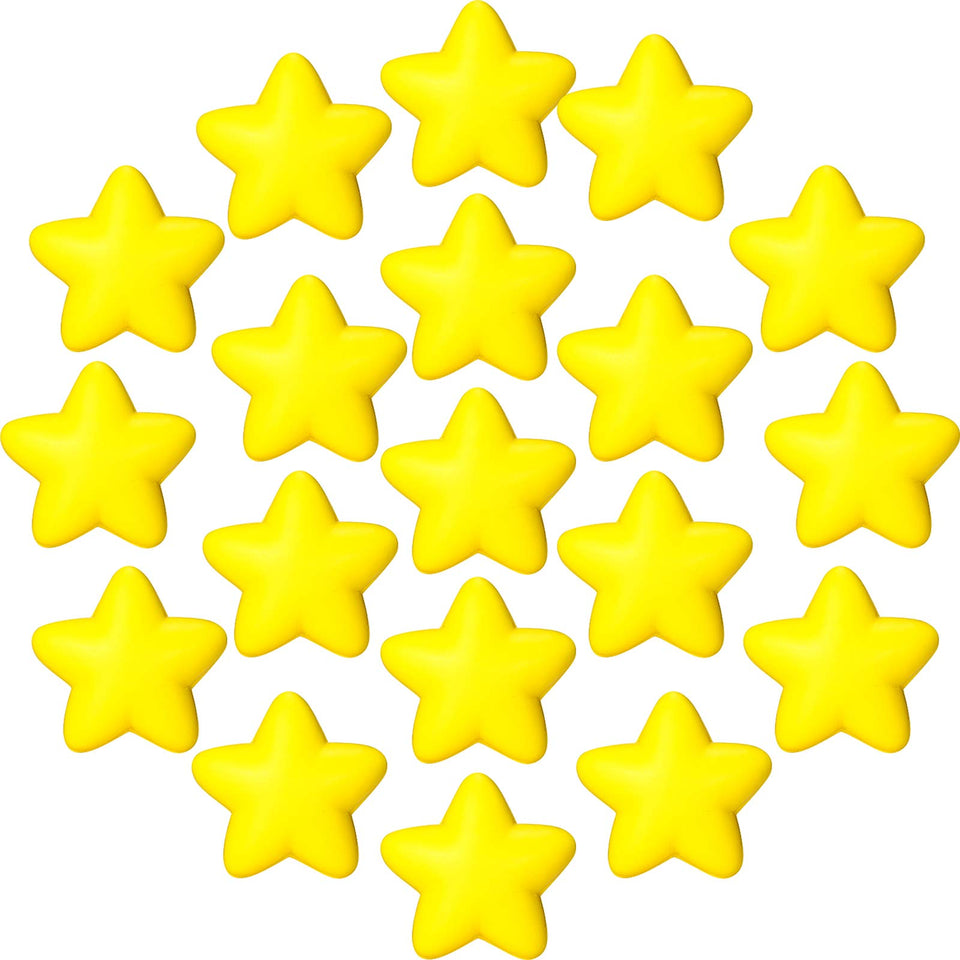 Blulu yellow star stress ball ready for classroom rewards and quick stress relief