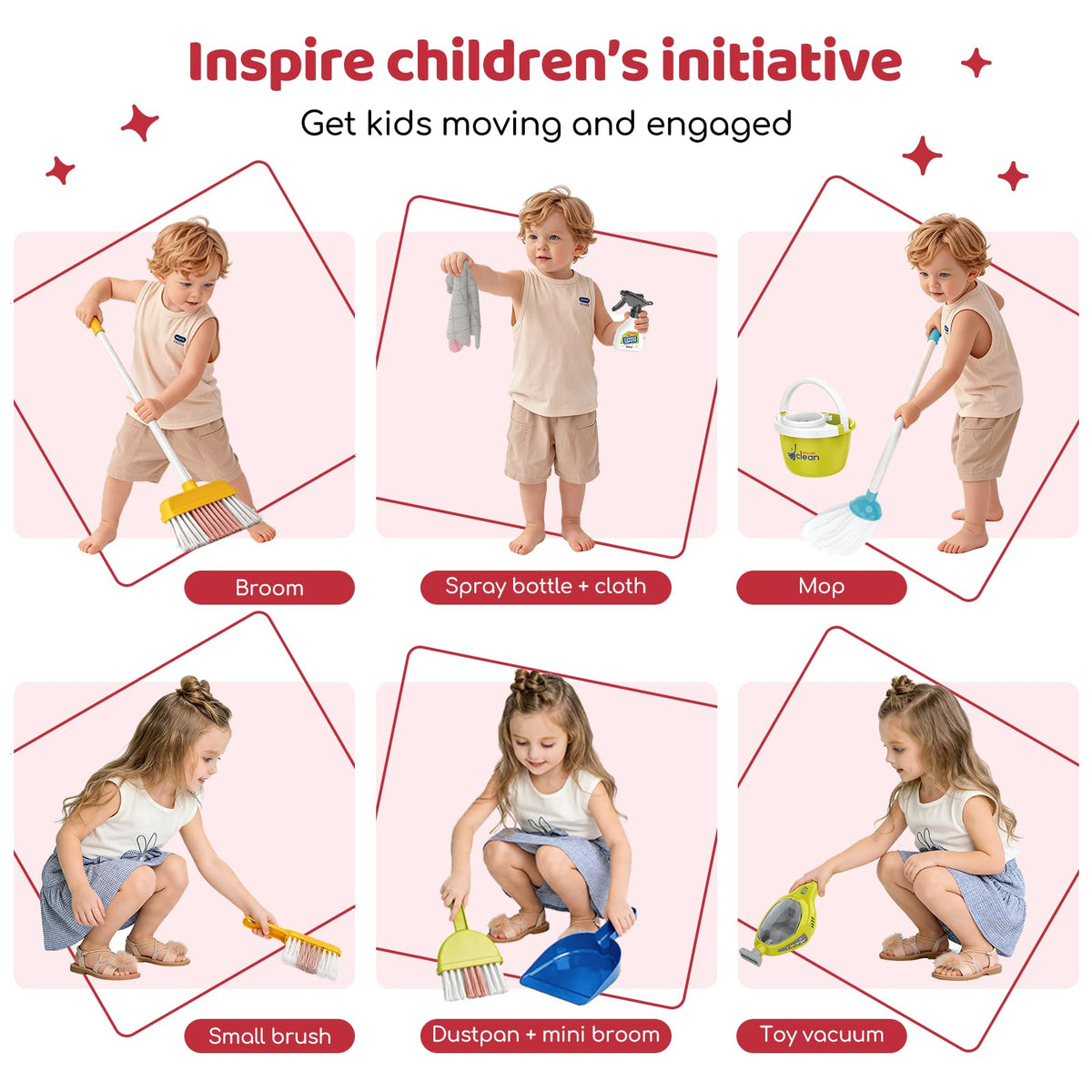 Bluocean packaging image, ready-to-gift cleaning toy set.