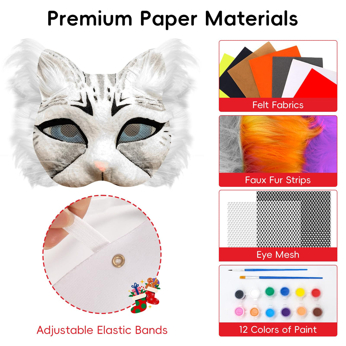 Blurap Therian mask kit supplies like paints, fur, and gems enable creative character design